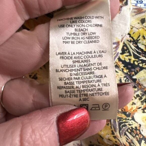 Free People We The Free Cool Meadow Floral Smocked Boho Top XS Cotton Yellow  EU - Picture 4 of 16